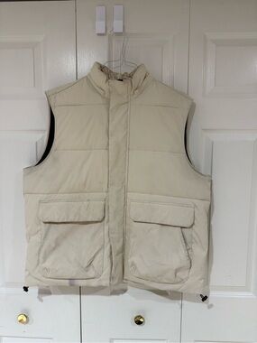 Zara Cream Quilted Puffer Vest - Sleeveless Insulated Jacket
